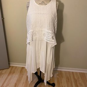 Flowy, double layer, lace tank dress